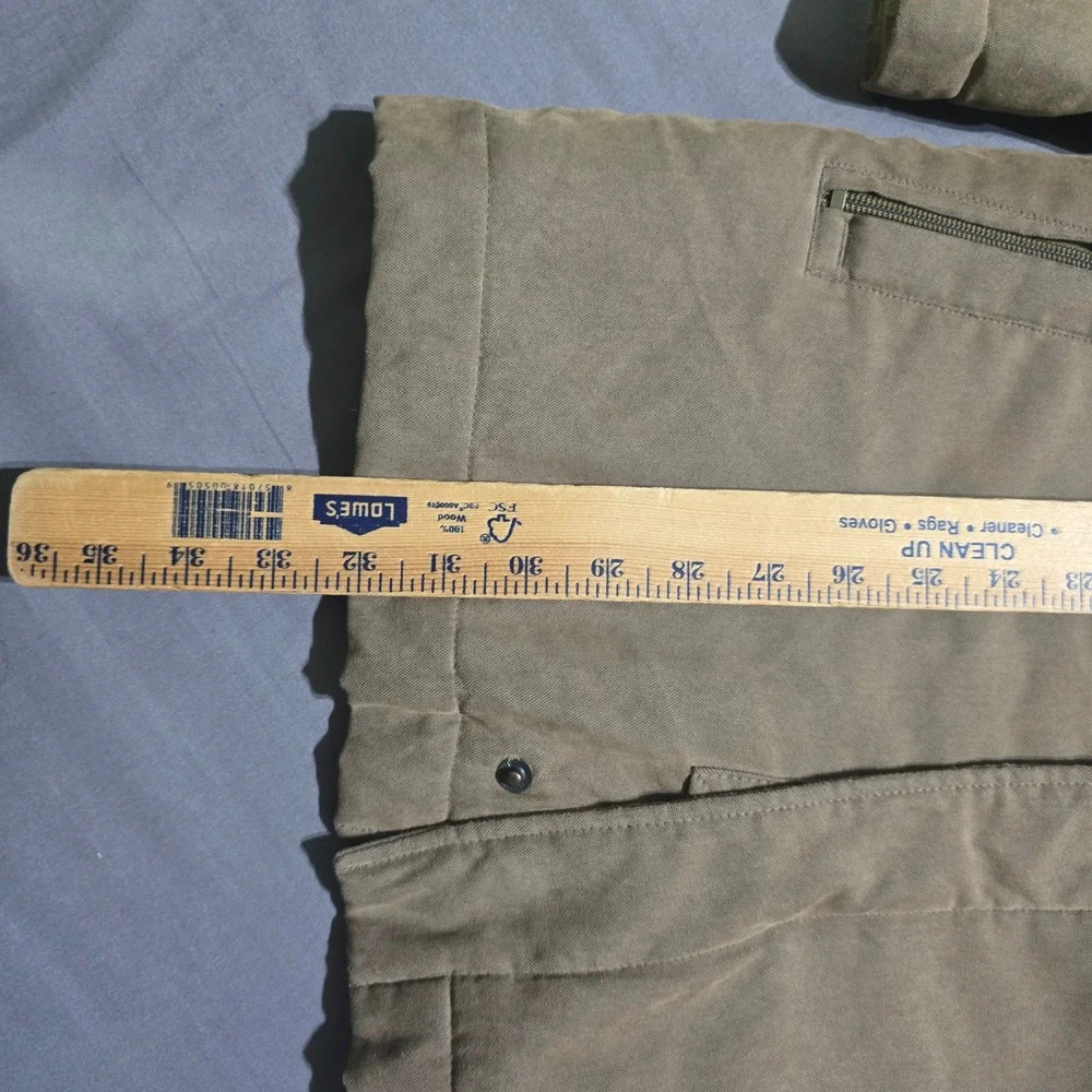 Cabela's Outfitter Series Jacket Men Small Olive Corduroy Trim Fleece Lined Coat